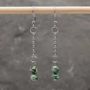 Boucles d'oreille Agate arbre Chaîne