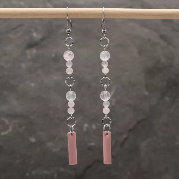 Boucles d'oreille Quartz rose