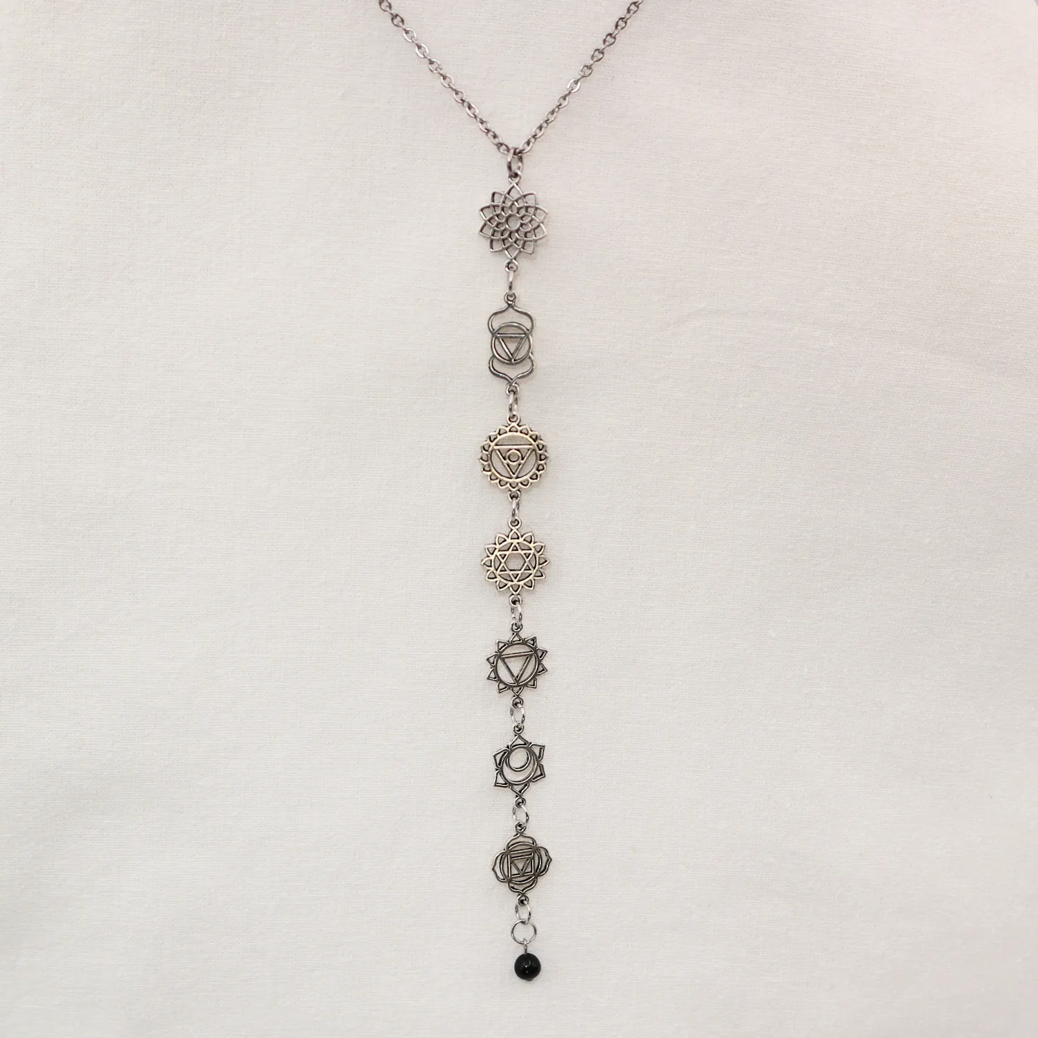 Pendentif 7 Chakras et Tourmaline