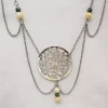Collier Cercle de fleurs, Calcite miel et Agate arbre