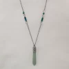 Pendentif Pointe d'Aventurine verte et Azurite Chrysocolle