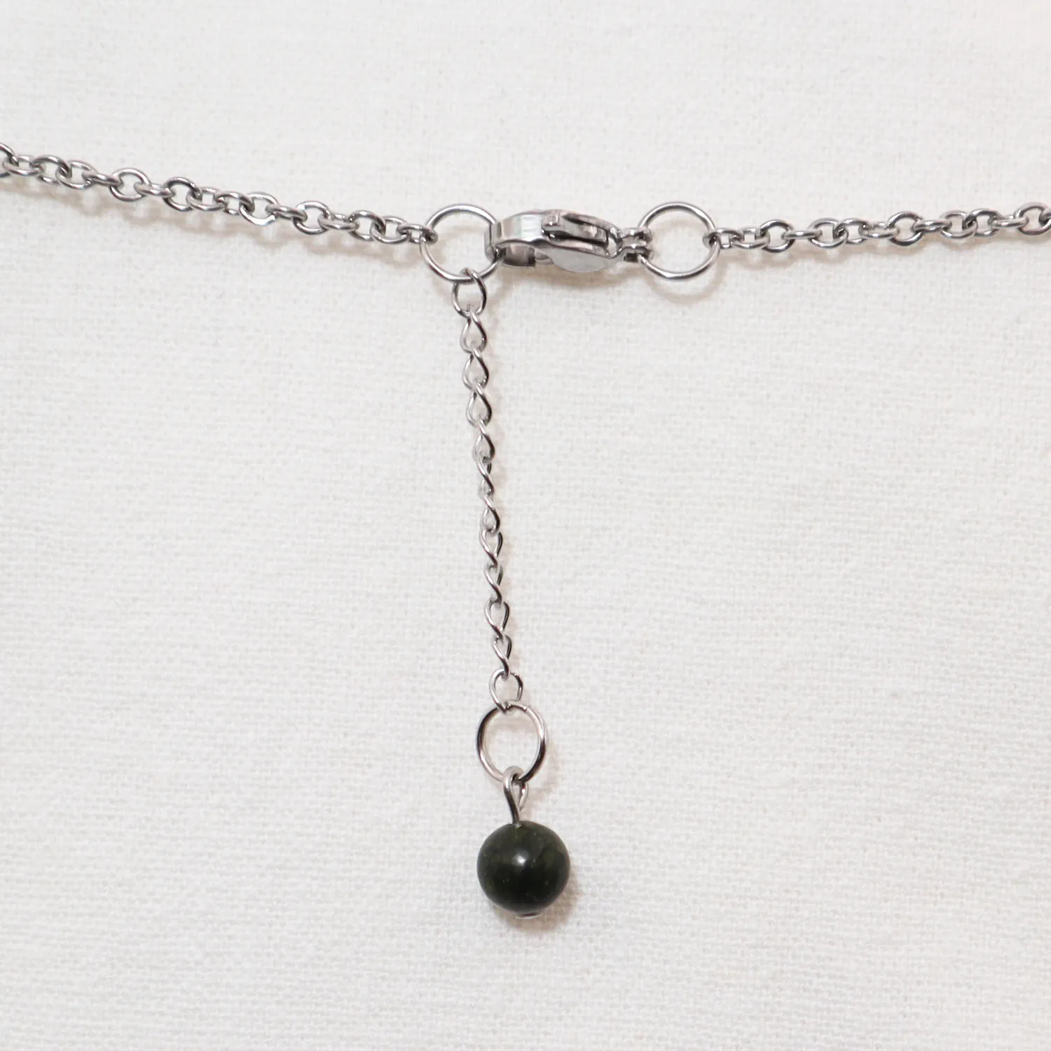 Pendentif Pointe d'Obsidienne noire et Serpentine russe - D09