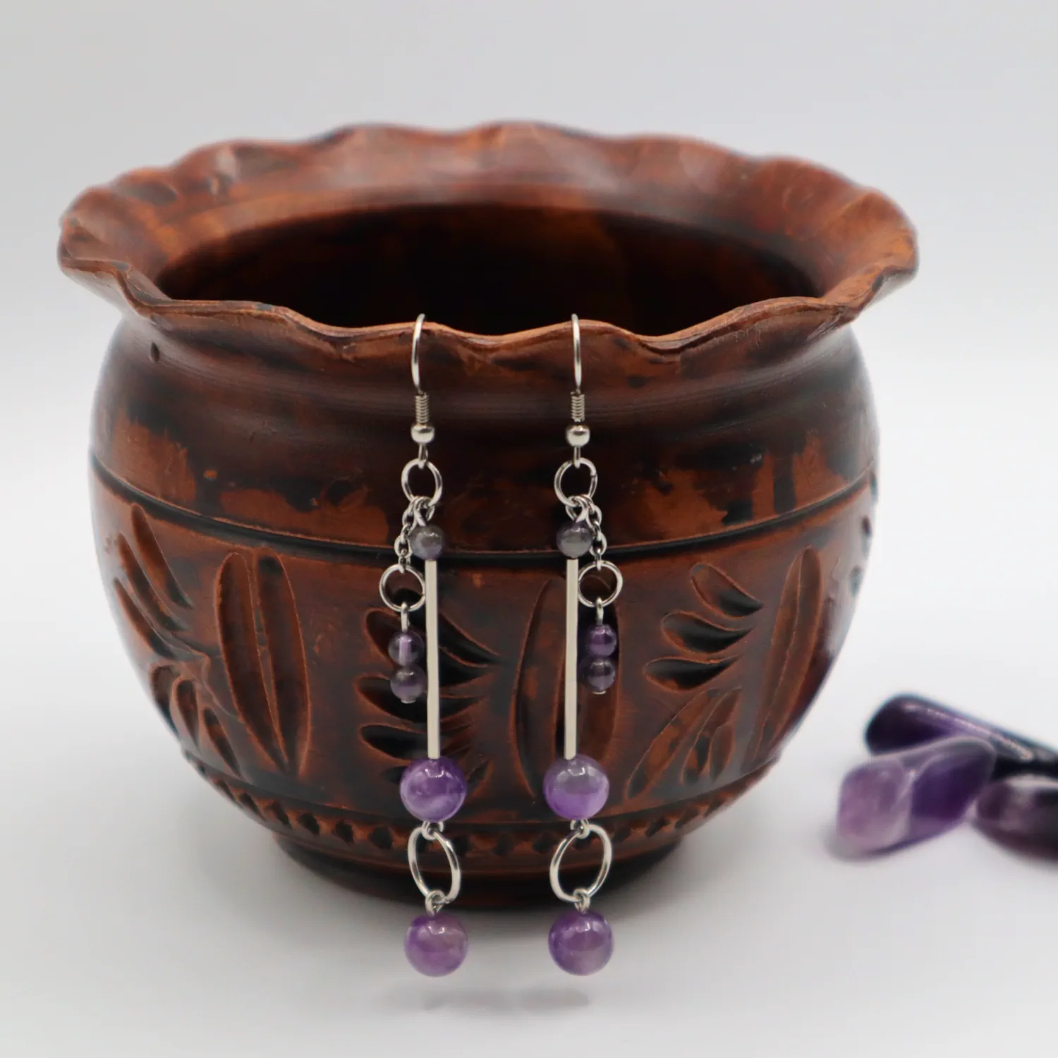 Boucles d'oreille Améthyste A00262