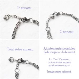 Ajustements possibles du fermoir sur les bracelets