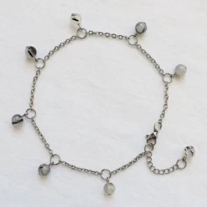 Bracelet de cheville Quartz tourmaliné suspendu