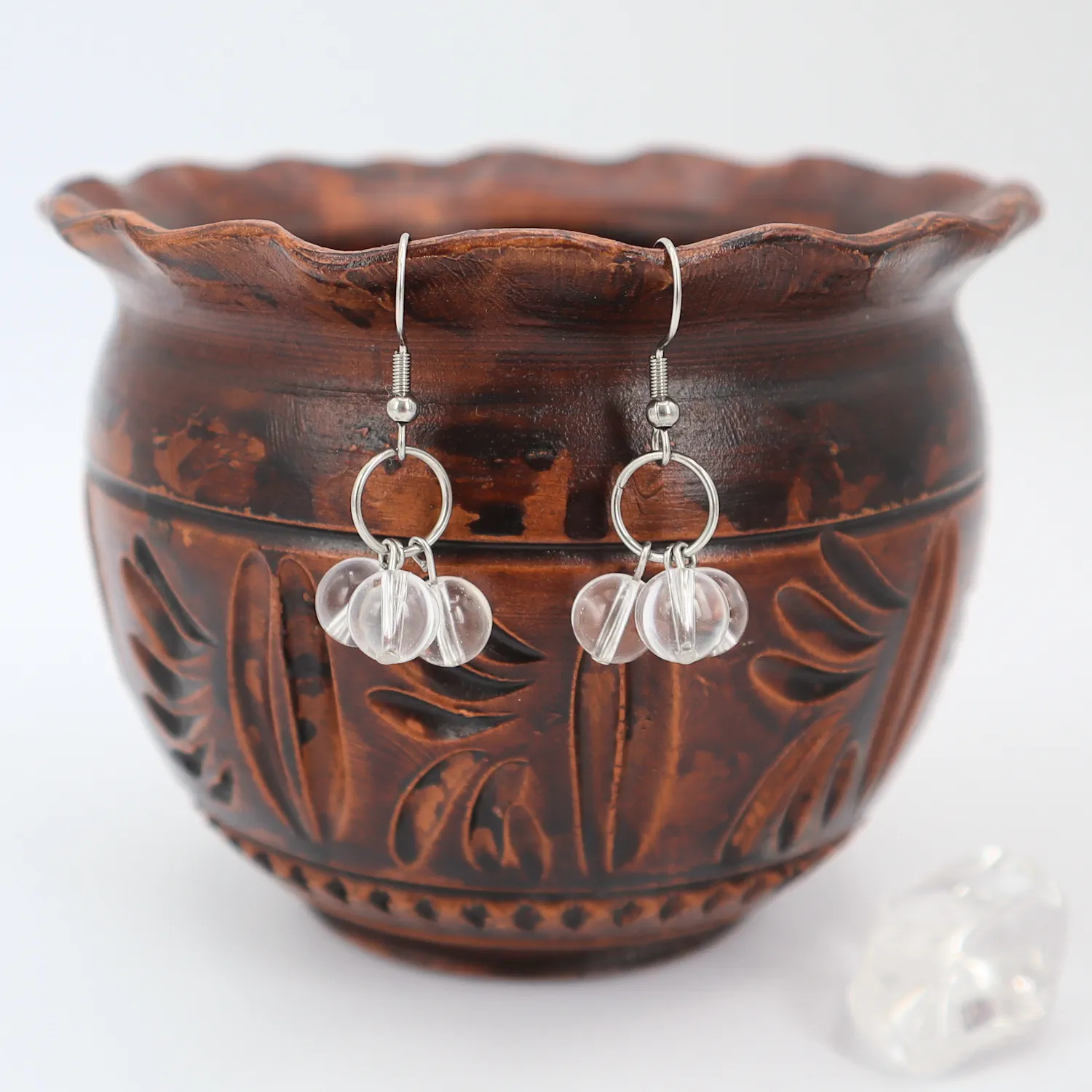 Boucles d'oreille Quartz clair