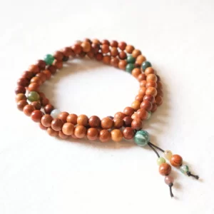 Bracelet Mala Bois de santal et Agate indienne