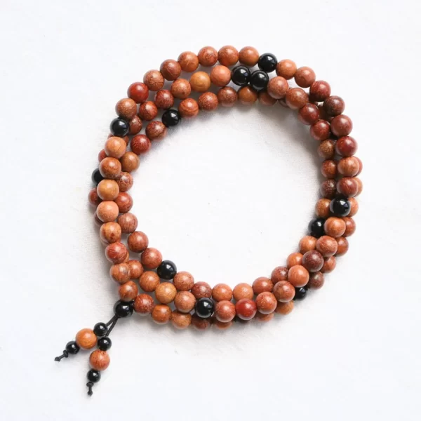 Bracelet Mala Bois de santal et Onyx noir