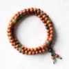 Bracelet Mala Bois de santal et Agate mousse