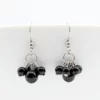 Boucles d'oreille Onyx noir, Grappe