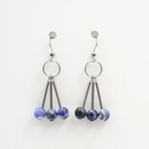 Boucles d'oreille Sodalite, Tige A00352