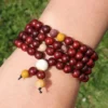 Bracelet Mala Bois de santal rouge et Mookite