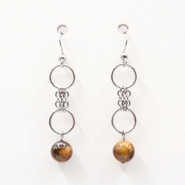 Boucles d'oreille Oeil de tigre