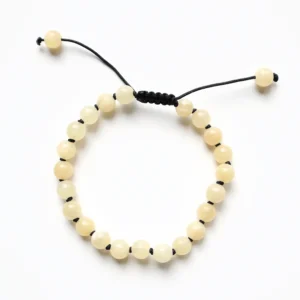 Bracelet Calcite miel , Nylon noir