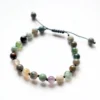 Bracelet Agate indienne , Nylon noir