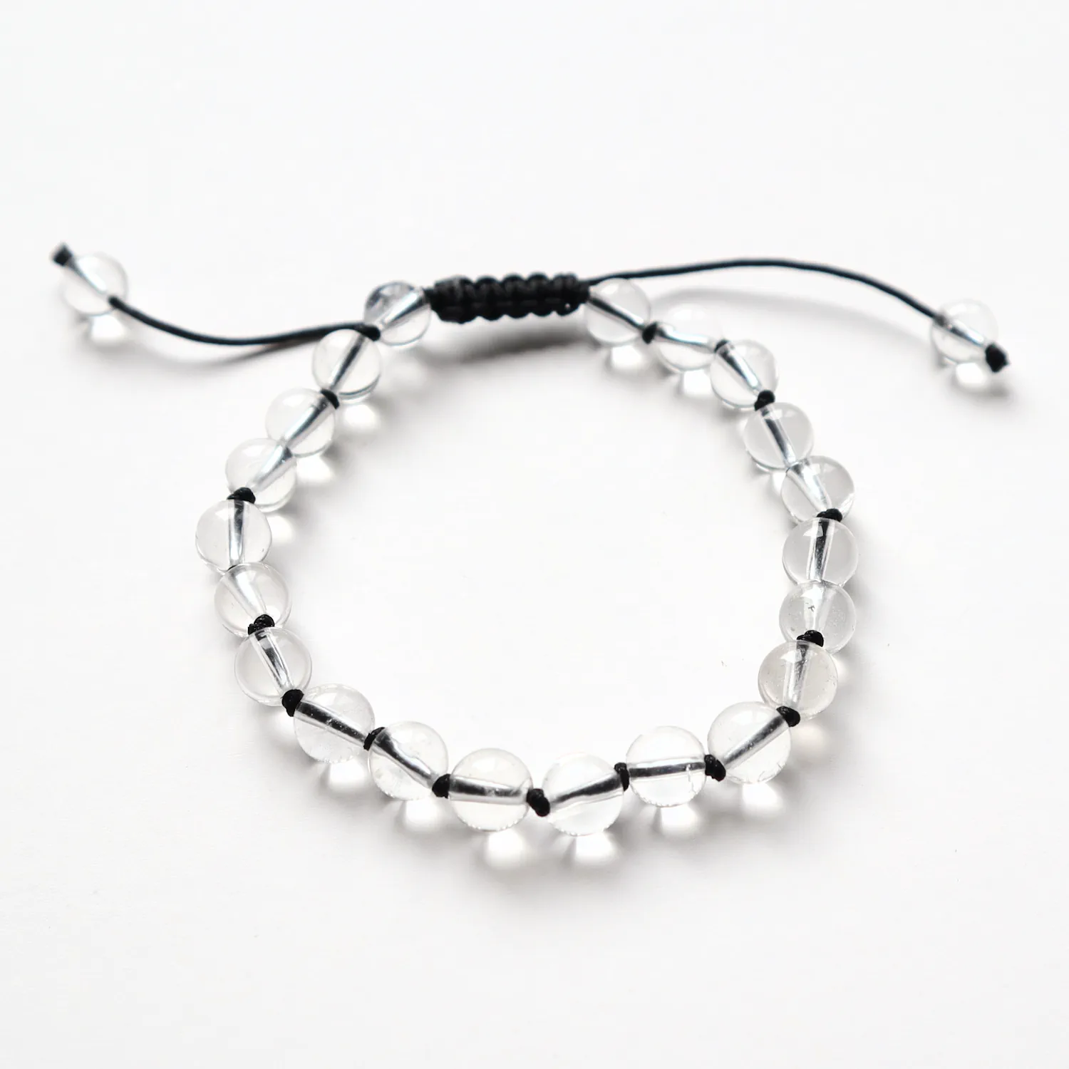 C00291 - Quartz clair - 21 billes - 6mm - Side - IMG_1099_0--20-15-0-0-30_1500px_Q82 Bracelet Quartz clair , Nylon noir